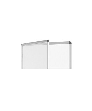 Vitrina convencional de aluminio con puerta batiente fondo de corcho